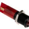 Lampka kontrolna do montażu panelowego 24V dc, czerwona 14mm LED Końcówka lutownicza RS PRO