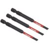 Sealey AK8251 Slotted 4.5mm Impact Power Tool Bits 75mm - 3pc