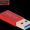 60044 Adapter USB 3.1 A male > C female, active, red