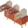 PCB terminal, 2 pole, pitch 10 mm, AWG 24-14, 15 A, faston plug, orange, 9511700000