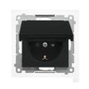 SIMON 55 Gniazdo pojedyncze z uziemieniem SCHUKO z przesłonami szybkozłącza IP44 klapka w kolorze czarny mat TGSZ1BCZ.01/149 KON