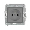 ICON Mechanizm gniazda pojedynczego z uziemieniem 2P+Z (przesłony torów prądowych) szary mat 27IGP-1zp