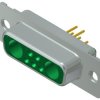 D-Sub socket, 9 pole, 7W2, partially equipped, straight, solder pin, 3007W2SAR99A10X