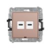 ICON Gniazdo podwójne 2xUSB C-C bez pola opisowego łososiowy 62IGUSBBO-8 KARLIK