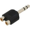 Jack przejście 6.3 wtyk stereo /2x RCA gniazdo