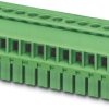 Socket header, 3 pole, pitch 3.81 mm, straight, green, 1828508