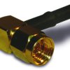 SMA plug 50 Ω, RG-174, RG-188, RG-316, LMR-100A, Belden 7805A, RG-174LL, solder connection, angled, 132123