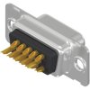 D-Sub socket, 15 pole, high density, equipped, straight, solder cup, 164A17009X