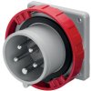 Złącze przemysłowe - zasilające 32A Wtyczka 415 V 3P + N + E Męski Scame Czerwony Montaż na panelu IP67