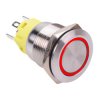 Red LED 24V On-(On) Momentary 19mm Vandal Push Button Switch SPDT