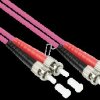 SO-LW13-010 Fiber optic patch cable, OM4, ST - ST, 1 m, violet