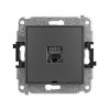 ICON Mechanizm gniazda komputerowego pojedynczego 1xRJ45, kat. 7, ekranowane, 8-styk, bez pola opisowego grafitowy mat 28IGKBO-9