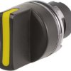 Toggle switch, 4 switching positions, unlit, latching, waistband round, black/yellow, front ring black, 52°, mounting Ø 22.3 mm,