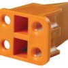 Socket, unequipped, 4 pole, straight, 2 rows, orange, WP-4S