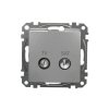 Gniazdo TV/SAT przelotowe (7dB), srebrne aluminium, Sedna Design i Elements SDD113474S
