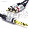 Kabel Jack 6,3mm stereo - 2xRCA cinch 3,0m Vitalco