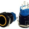 Przycisk LB19BL/YB-12V;RING;2A/250V podświetlenie źółty;bistabilny