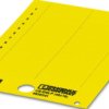 PVC device marker, (L x W) 9.5 x 40 mm, yellow, carrier card with 26 pcs, 0830342
