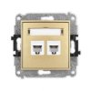 Icon Mechanizm Gniazda Telefonicznego Podwójnego 2Xrj11, 4-Stykowy,...