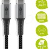 49303 Sync and charging cable, USB-C -> C, 2.0 m, textile, black