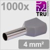 TRU COMPONENTS TC-13377244 Podwójna końcówka T24C026, z częściową izolacją , 4 mm², 1000 szt.