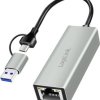 LogiLink USB 2.0 adapter [1x złącze męskie USB-C 3.2 (USB 3.0) - 1x złącze żeńskie RJ45] UA0238B 18.00 cm