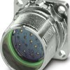 Flange socket, M23, 16 pole, crimp connection, ONECLICK quick locking system, straight, 1681136