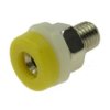 Gniazdo bananowe; 2mm; 24.106.3; żółty; przykręcany; 11mm; 10A; 60V; mosiądz niklowany; ABS; Amass; RoHS; 2.007.Y