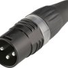 Hicon HI-X3CM-BLK Złącze męskie XLR Diverse, posrebrzany, 1 szt.