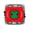 TREND Gniazdo pojedyncze z uziemieniem DATA z kluczem czerwony GZK KARLIK