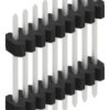 Pin header, 9 pole, pitch 1.27 mm, straight, black, SLVW60929Z