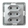IMPRESJA Gniazdo potrójne EURO srebro GP-3Y/m/18 OSPEL