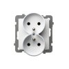Gniazdo podwójne z uziemieniem białe GP-2GRZ/m/00 As Ospel