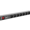 Listwa RACK Lanberg PDU-07E-0200-IEC-BK (7 x UTE; 10 A; 2m; kolor czarny)