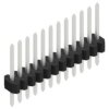 Pin header, 12 pole, pitch 1.27 mm, straight, black, 10060396