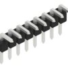 Pin header, 8 pole, pitch 2.54 mm, angled, black, 10052933