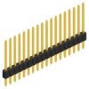 Pin header, 18 pole, pitch 1.27 mm, straight, black, 10060155