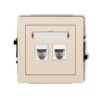 Deco Gniazda Telefoniczne Podwójne 2Xrj11, 4-Stykowy, Beznarzędziowe Beżowy...