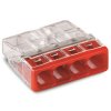 Złączka COMPACT do puszek instalacyjnych, 4-pinowa, 0,5-2,5 mm2 czerwona 2273-204