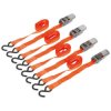 Sealey TD0540S4 Ratchet Tie Down 25mm x 4m Poly Webbing - S Hooks 500kg 2 Pairs