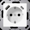 A 1520-15 CA WW Socket with USB charger, type A + C, series AS/A, alpine white