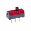 Przełącznik suwakowy, SPDT, montaż PCB, 28V ac/dc, 100 mA, -15 → +60°C, NKK Switches
