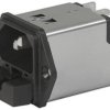 IEC plug C14, 50 to 60 Hz, 1 A, 250 VAC, 1.6 W, 11 mH, faston plug 6.3 mm, 5220.0123.1