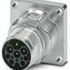 Surface-mounting plug, M17, 9 pole, crimp connection, standard/ONECLICK quick locking system, straight, 1628906