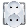 IMPRESJA Gniazdo podwójne b/u białe GP-2YR/m/00