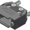 D-Sub connector housing, size: 1 (DE), straight 180°, cable Ø 8.5 mm, PA, black, 165X10139XE