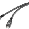 Renkforce Kabel USB USB4® Złącze męskie USB-C®, Złącze męskie USB-C® 1.00 m czarny aluminiowa wtyczka RF-5235978