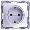 Impresja Gniazdo Pojedyncze Z/U Schuko Srebrne Gp-1Ys/M/18