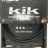 KLOTZ KIK Kabel instrumentalny Audio Jack 6,3mm Mono (wtyk kątowy / wtyk kątowy) 3m