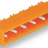 Pin header, 10 pole, pitch 7.62 mm, angled, orange, 231-970/001-000